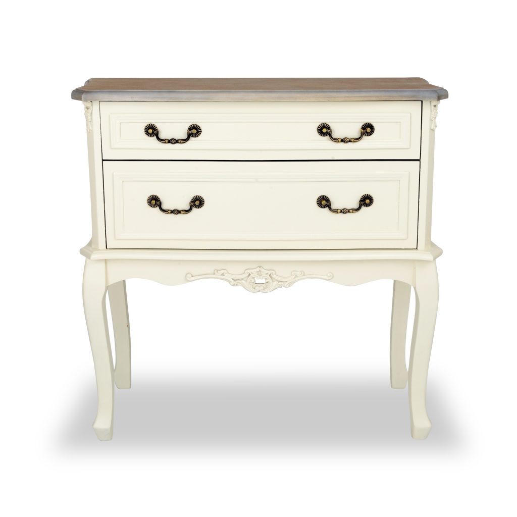 tgf-120-aw-wd Antique White Wooden 2 Drawers Chest