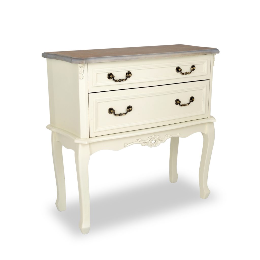 tgf-120-aw-wd_01 Antique White Wooden 2 Drawers Chest