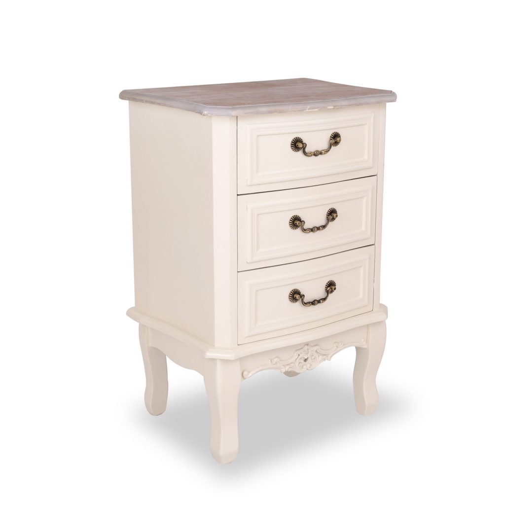 tgf115-aw-wd_01_2 Antique White Brown Ornate Bedside Table