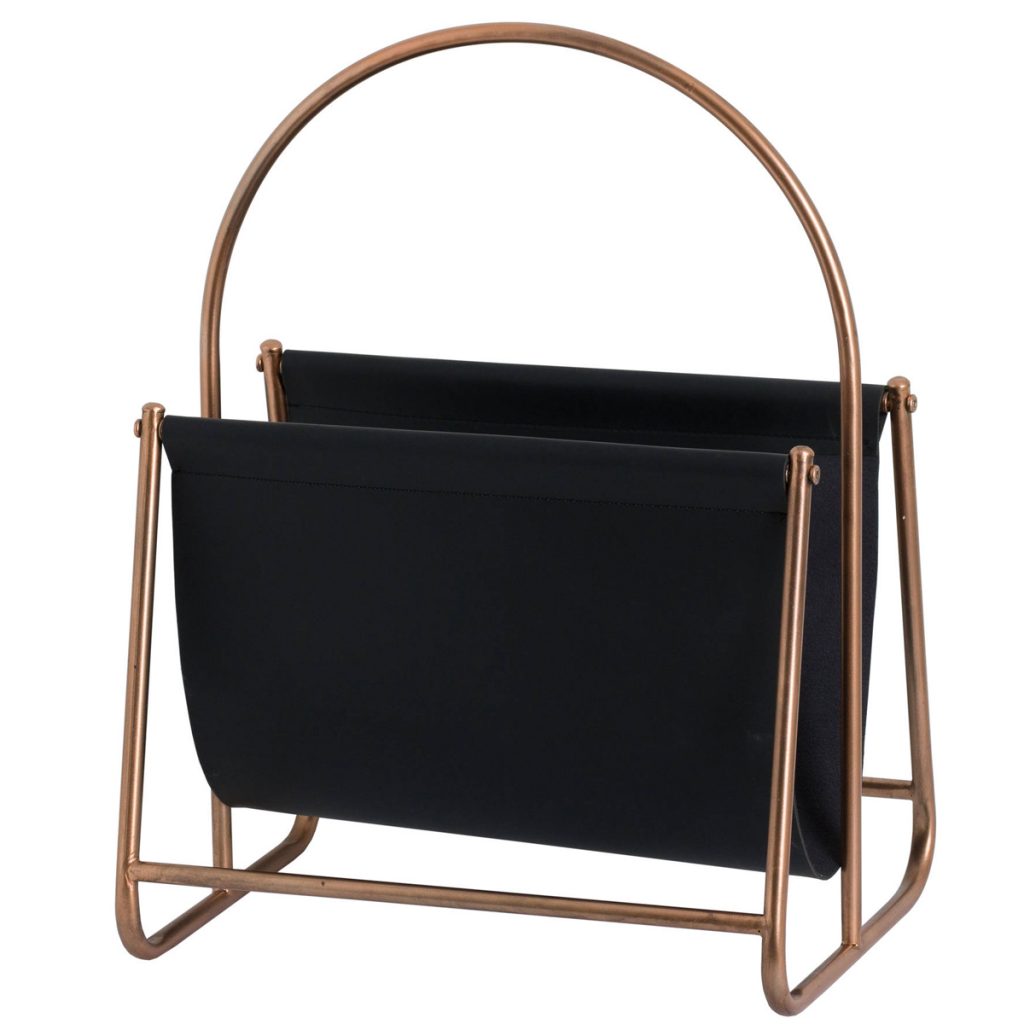 19704 Retro Style Copper Black Magazine Rack