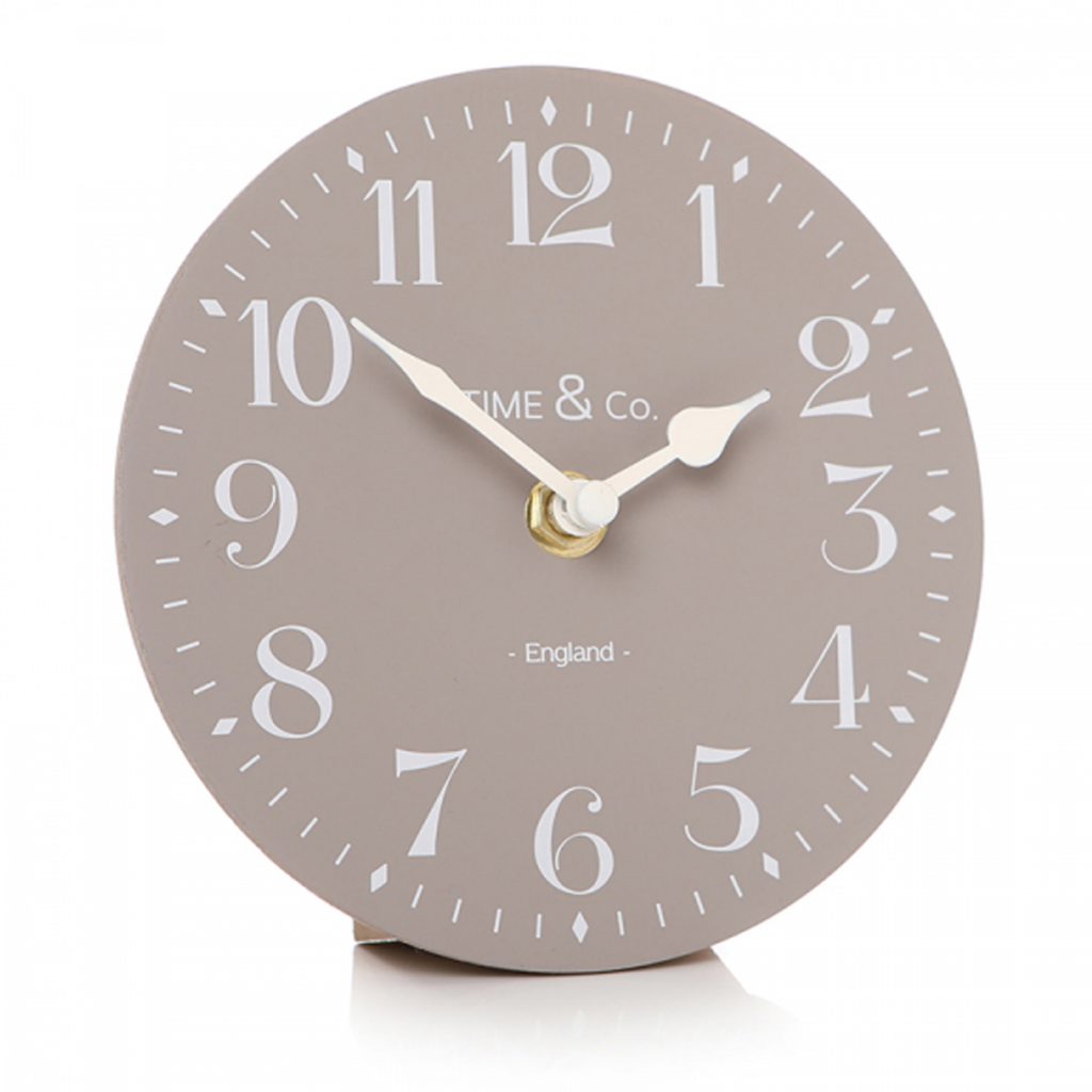 50645 Light Grey and White Mantel Clock