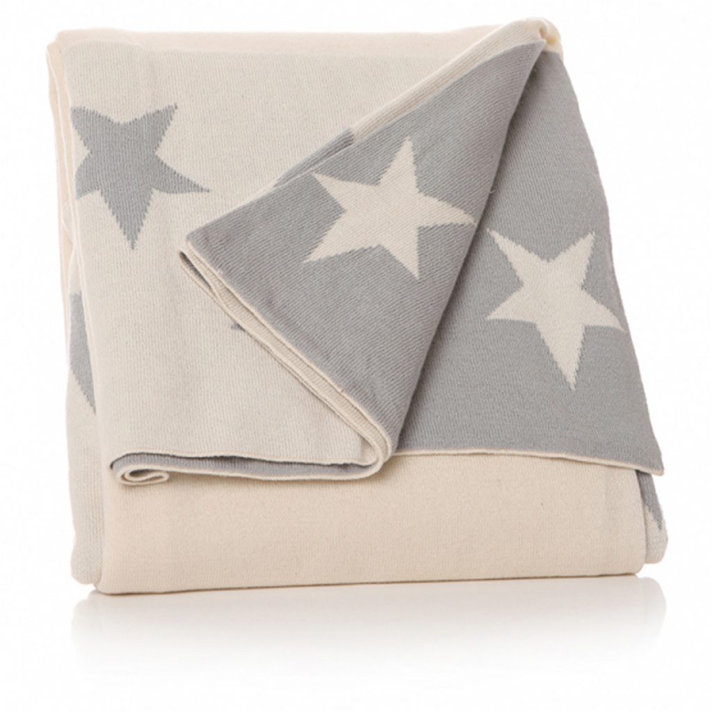 94125 Grey Cream Star Throw Blanket