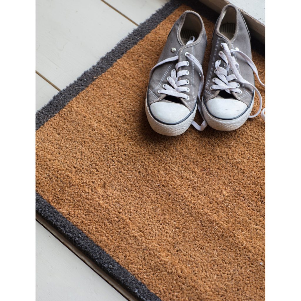 Contemporary Grey Border Coir Doormat - Interior Flair