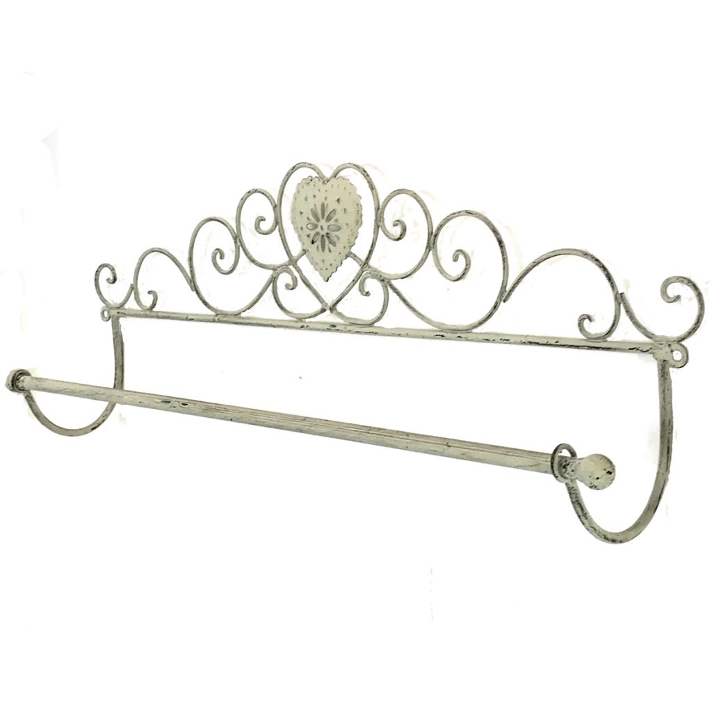 YF937REV_1 Antique Grey Heart Metal Towel Rail