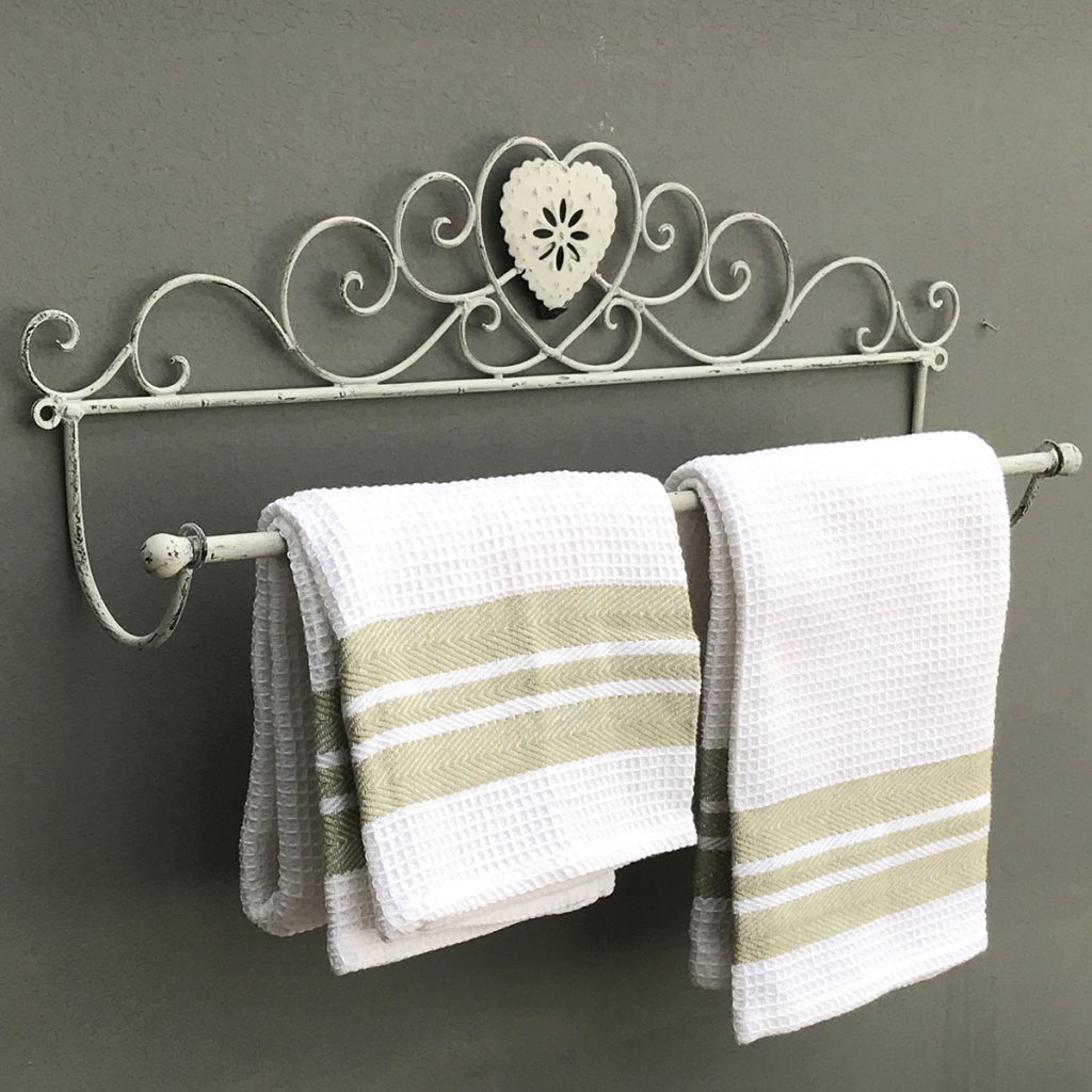 YF937REV_2 Antique Grey Heart Metal Towel Rail