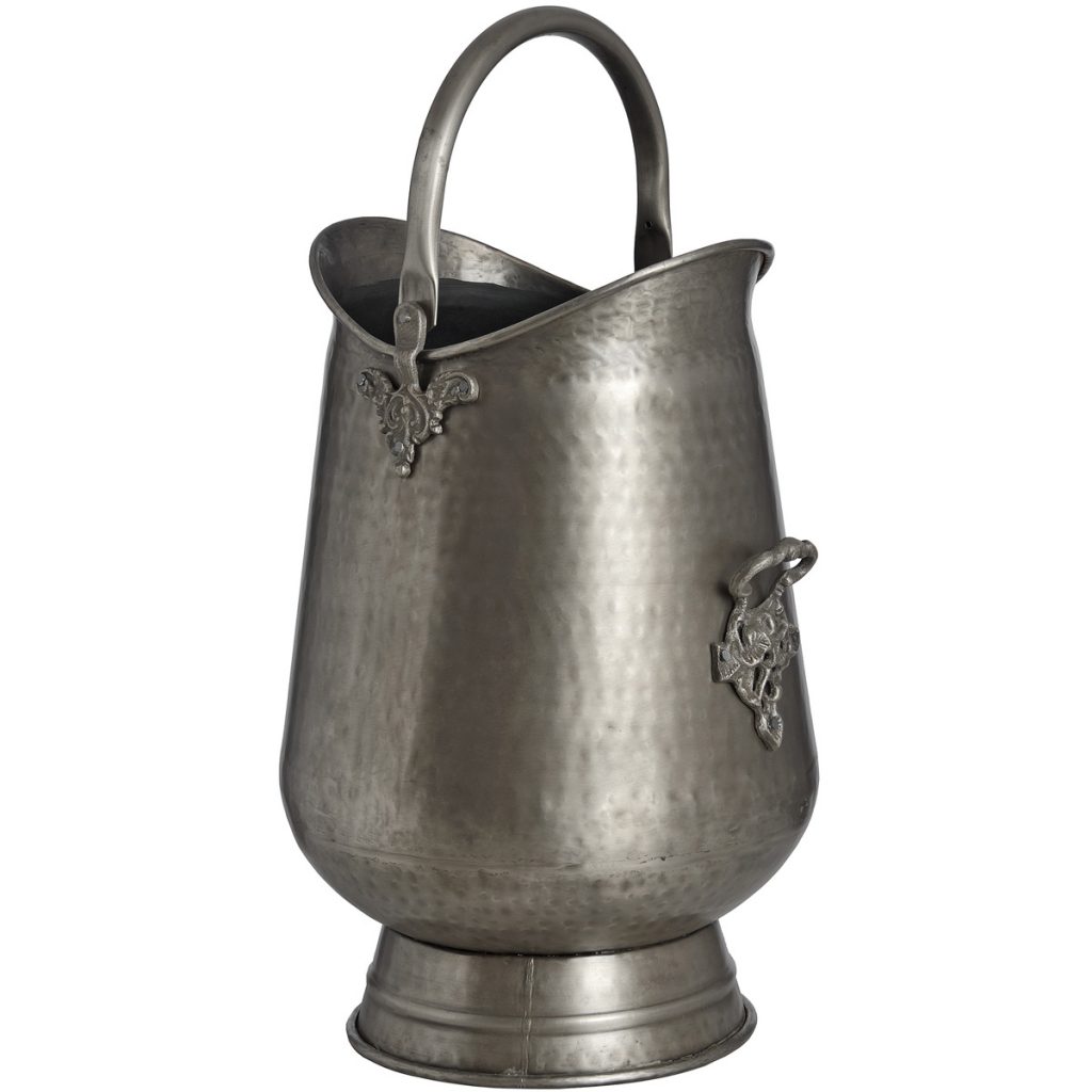 17535 Antique Grey Decorative Coal Bucket