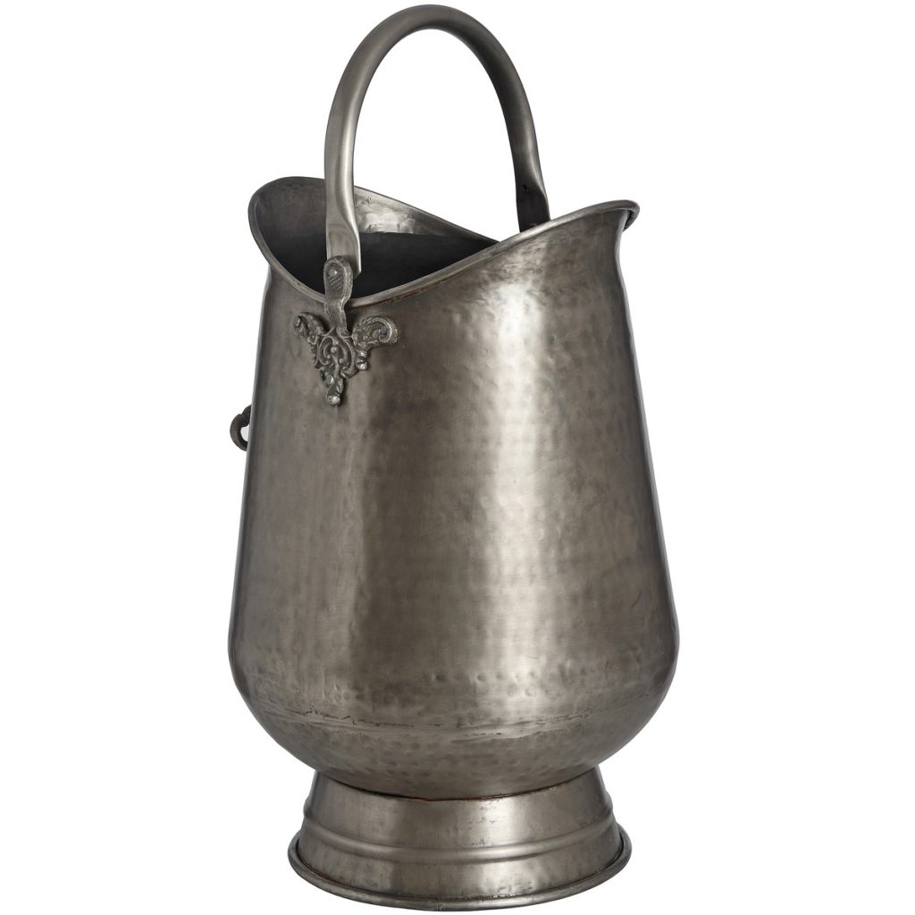 17535-a Antique Grey Decorative Coal Bucket