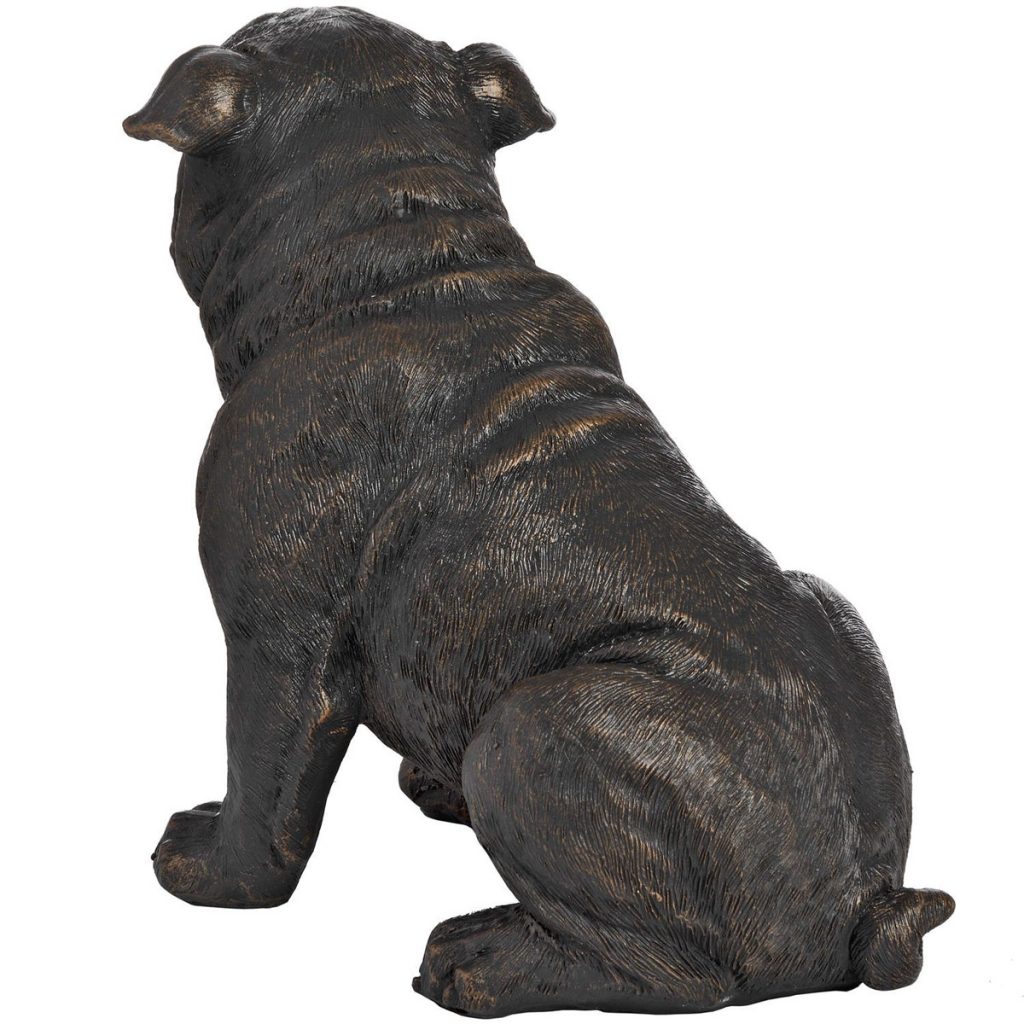 18419-b Antique Bronze Sitting British Bull Dog