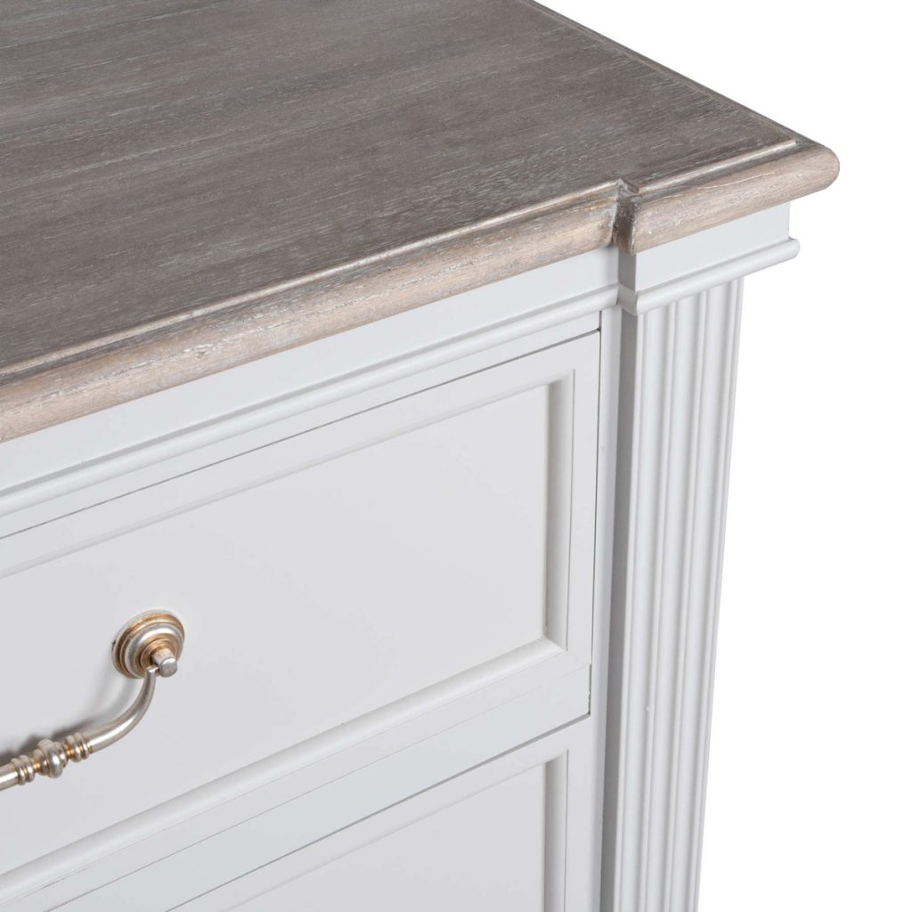 18876-a Classic White Grey Chest 6 Drawers