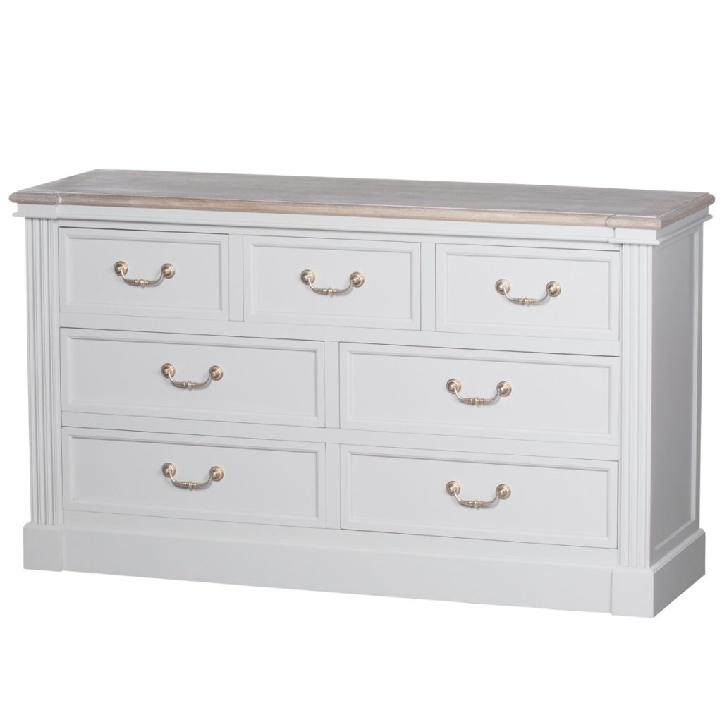 18882 Classic Style White Chest of 7 Drawers