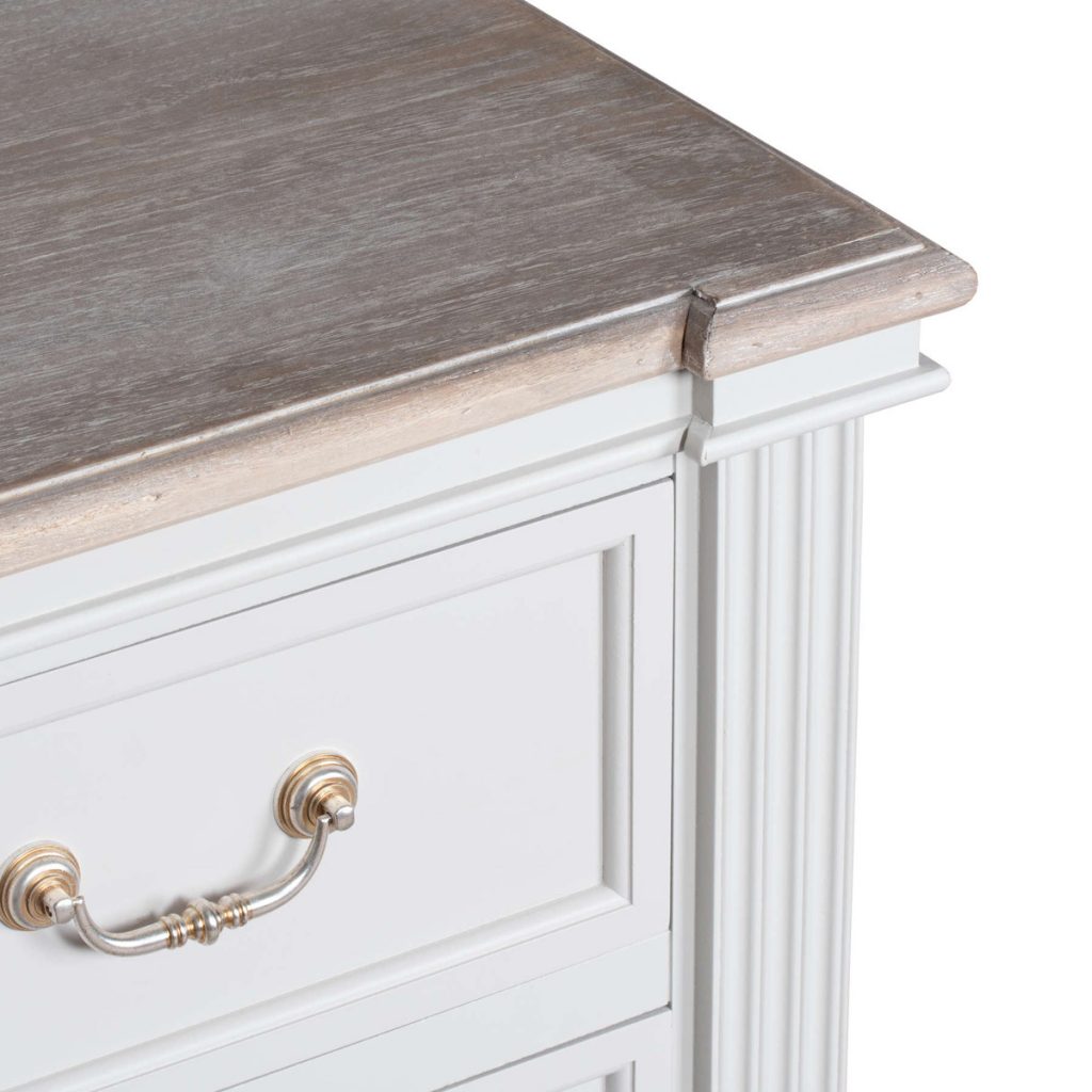 18882-b Classic Style White Chest of 7 Drawers