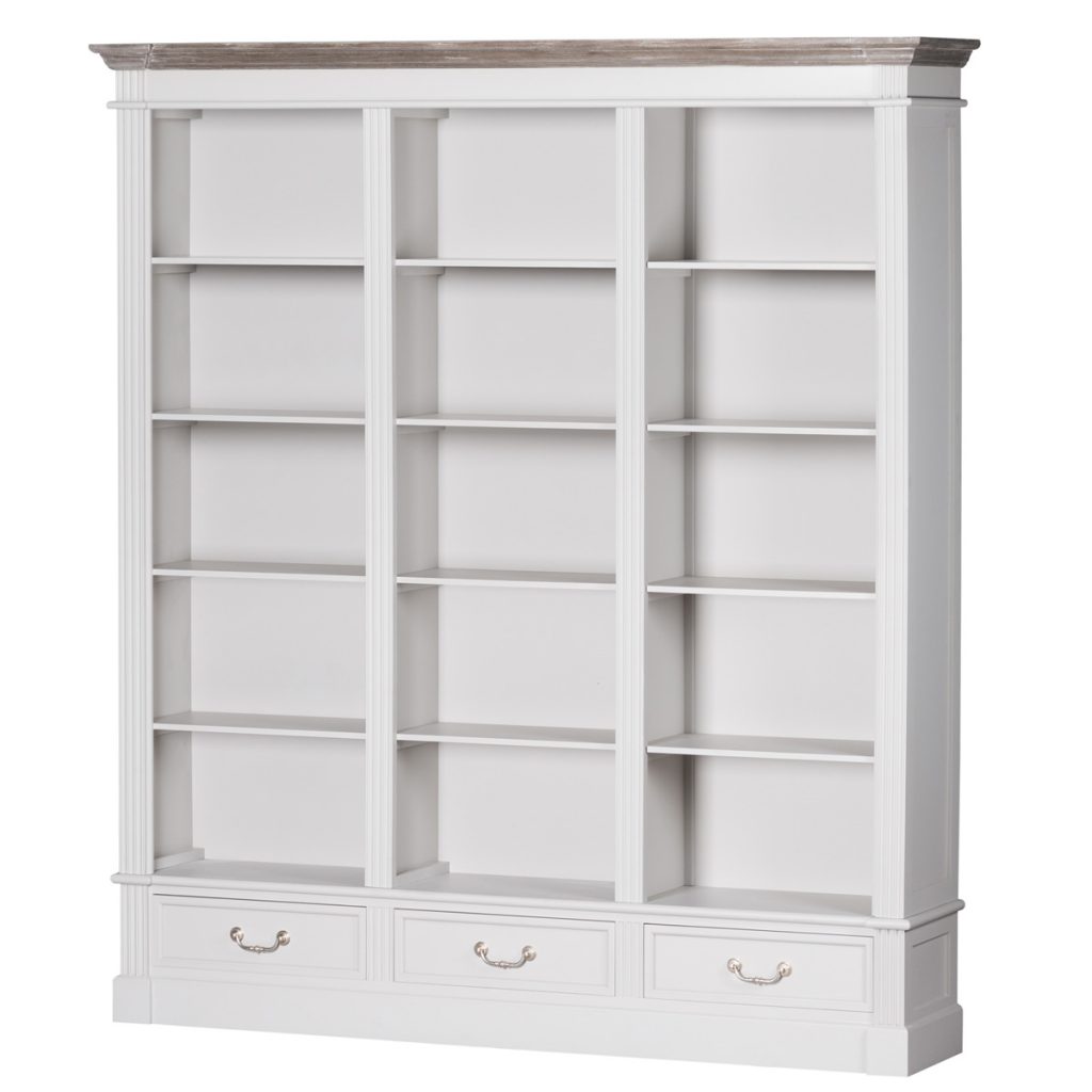 18883 Large Classic White Grey Bookcase