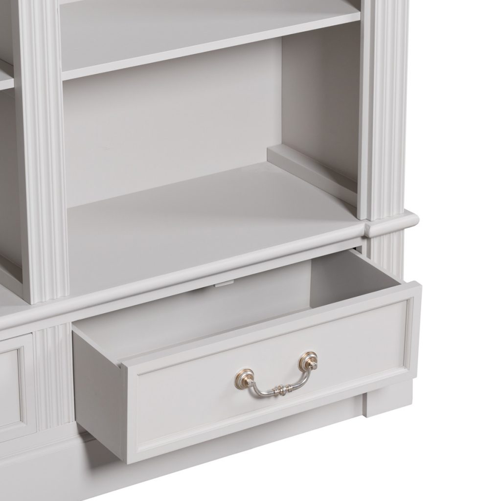 18883-b Large Classic White Grey Bookcase