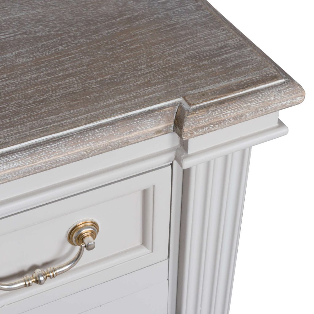 18885-a Classic Style White Grey Wooden Cabinet