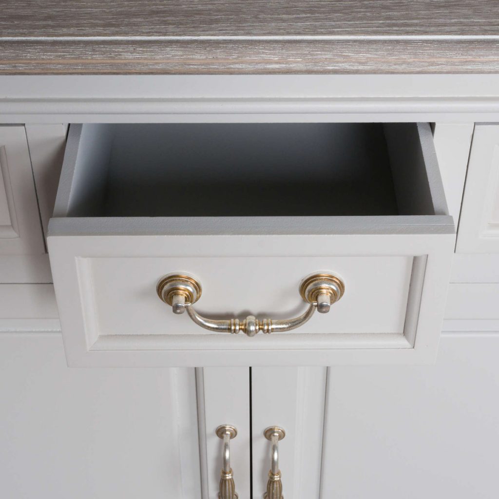 18885-b Classic Style White Grey Wooden Cabinet