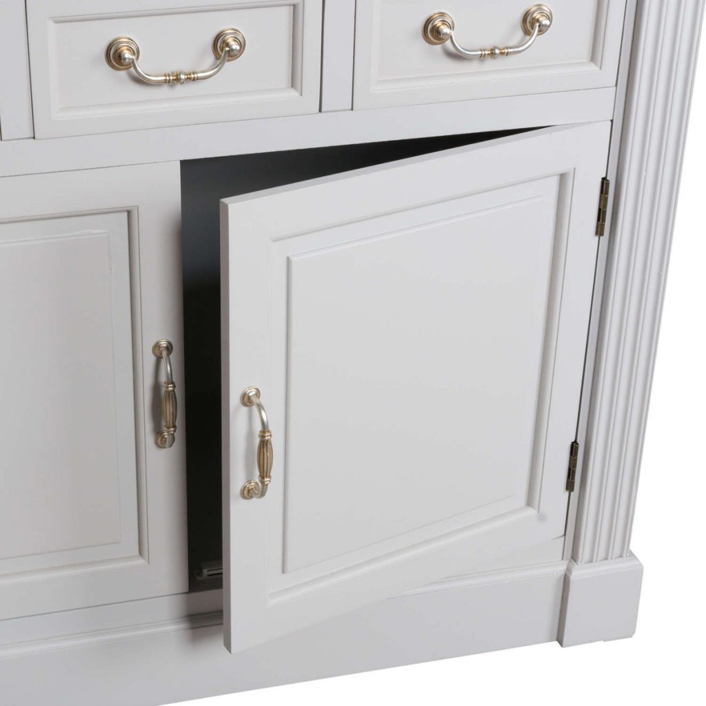 18885-c Classic Style White Grey Wooden Cabinet