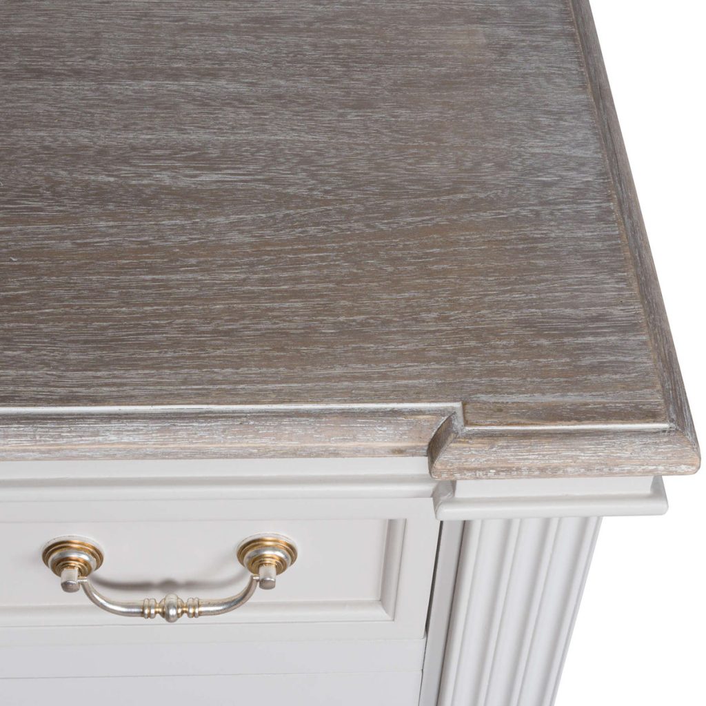 18885-d Classic Style White Grey Wooden Cabinet