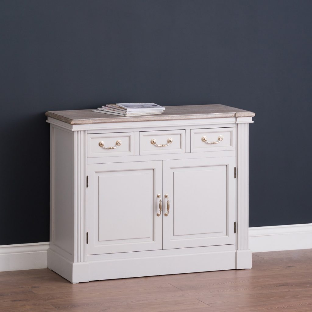 18885-e Classic Style White Grey Wooden Cabinet