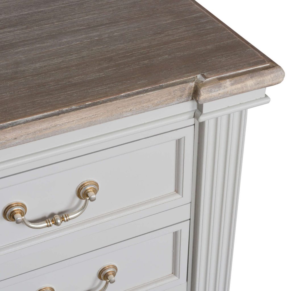 18890-a Classic Style White Grey Chest of 5 Drawers