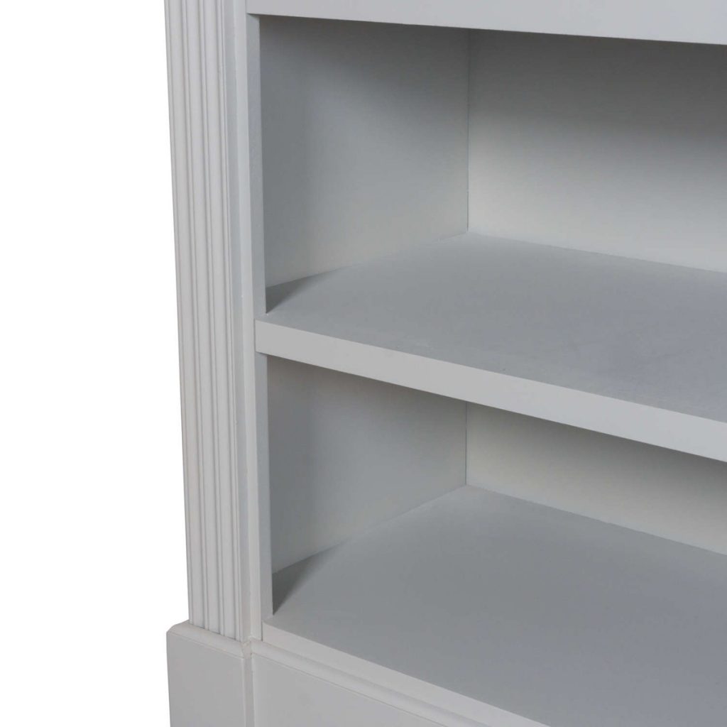 18891-c Classic Grey White Wooden Low Bookcase