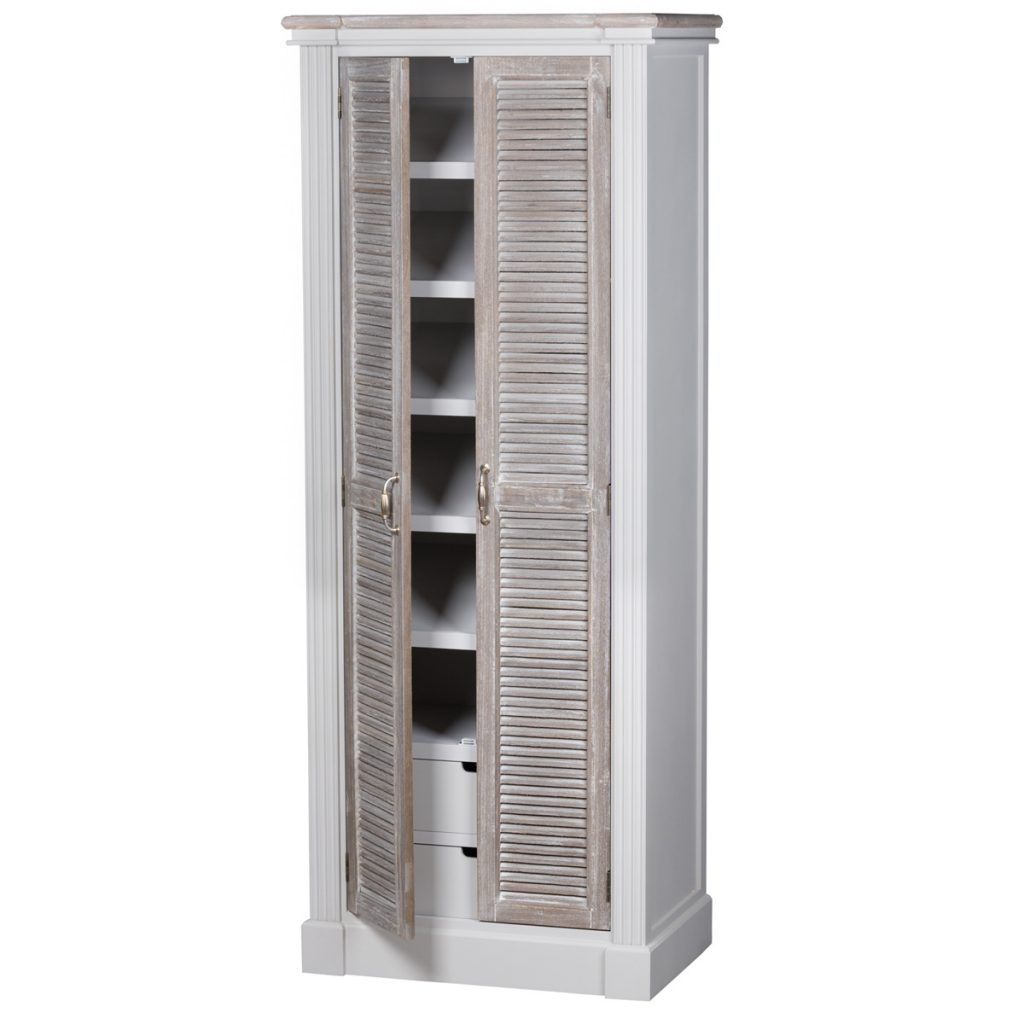 18893-a Tall White Grey Shoe Storage Cupboard