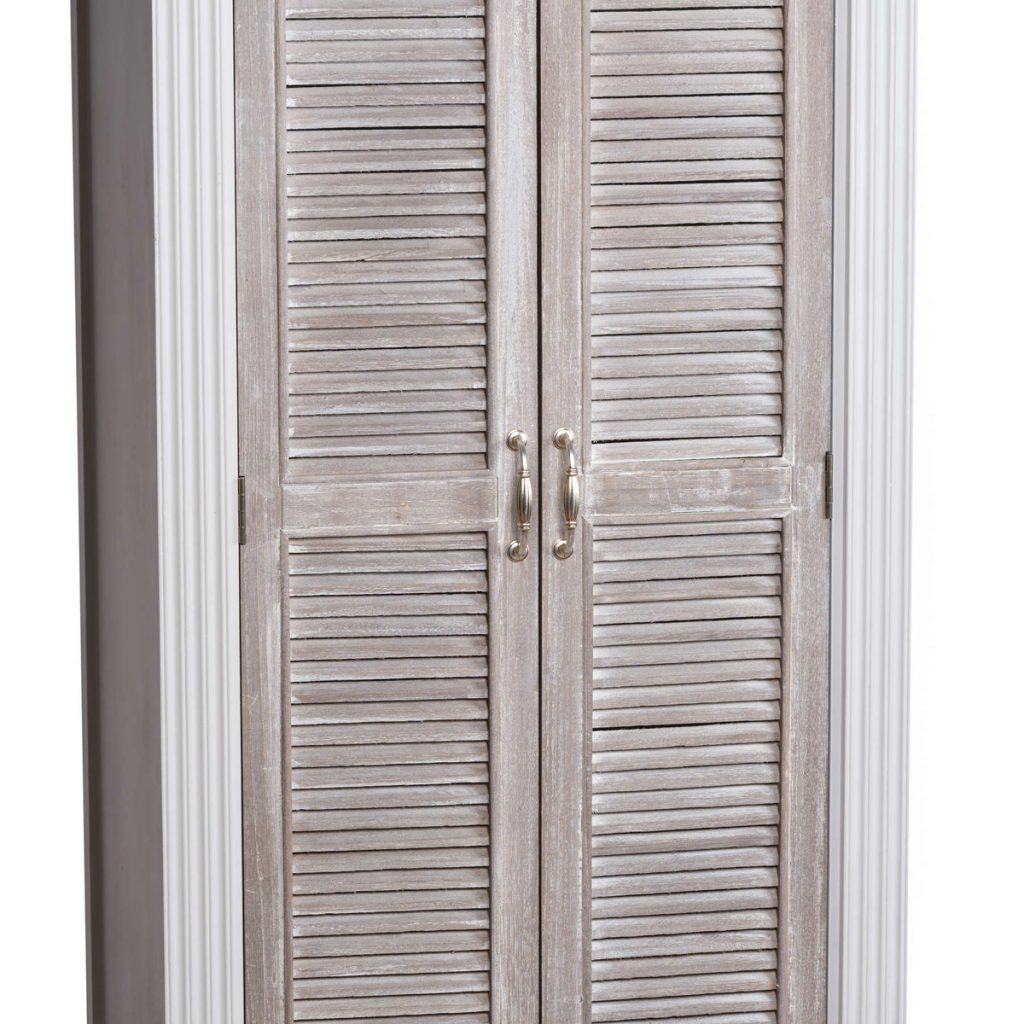 18893-b Tall White Grey Shoe Storage Cupboard