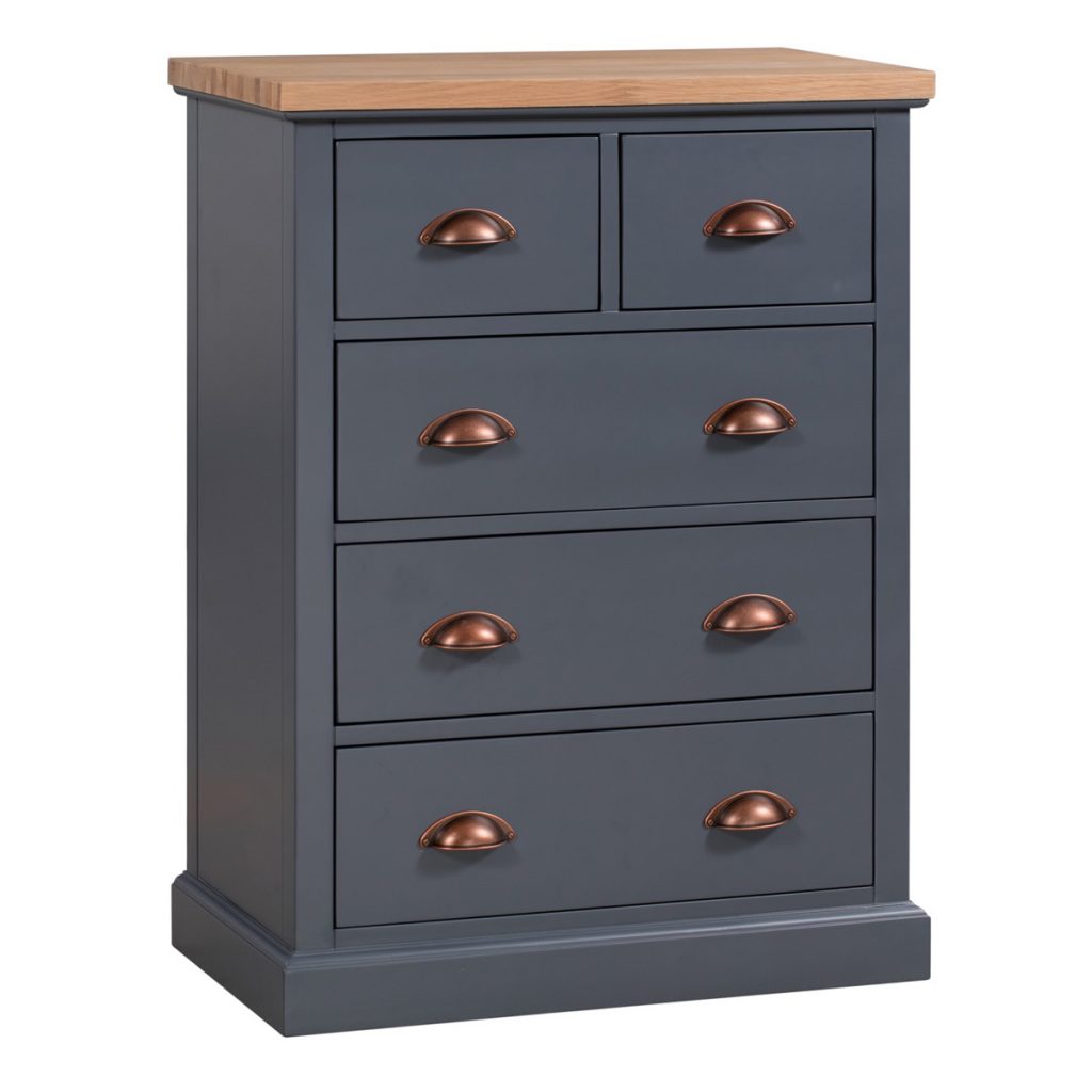 19318 Large Slate Grey 5 Drawer Chest