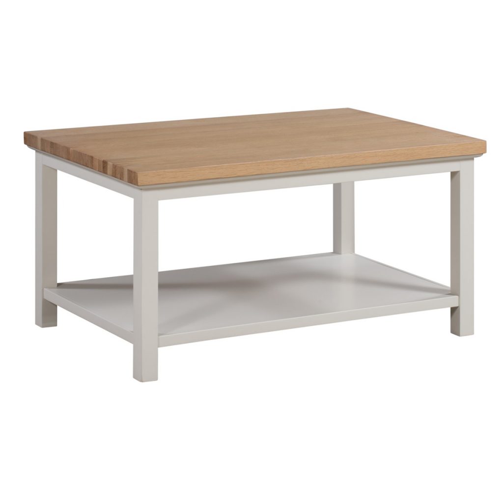 19323 Farmhouse Style White Brown Coffee Table