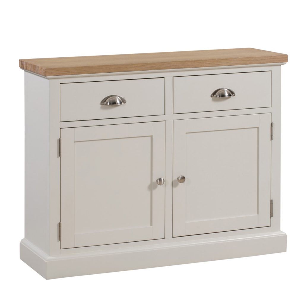 19328 Farmhouse Style White Silver Sideboard