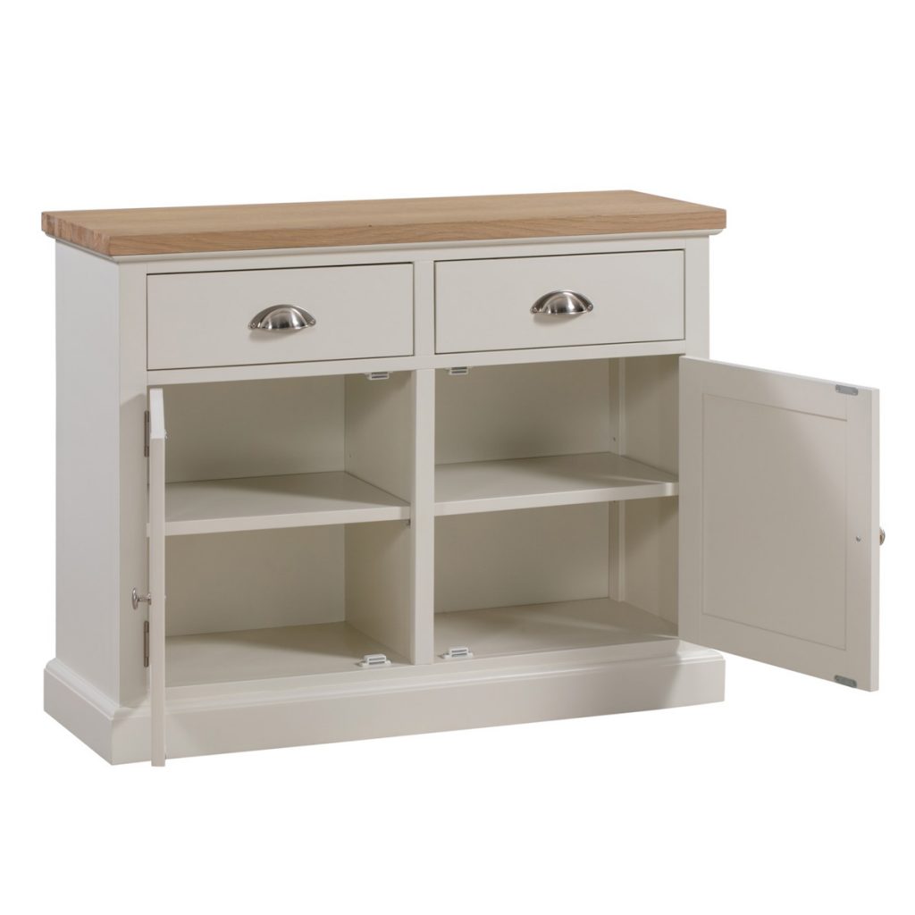 19328-a Farmhouse Style White Silver Sideboard