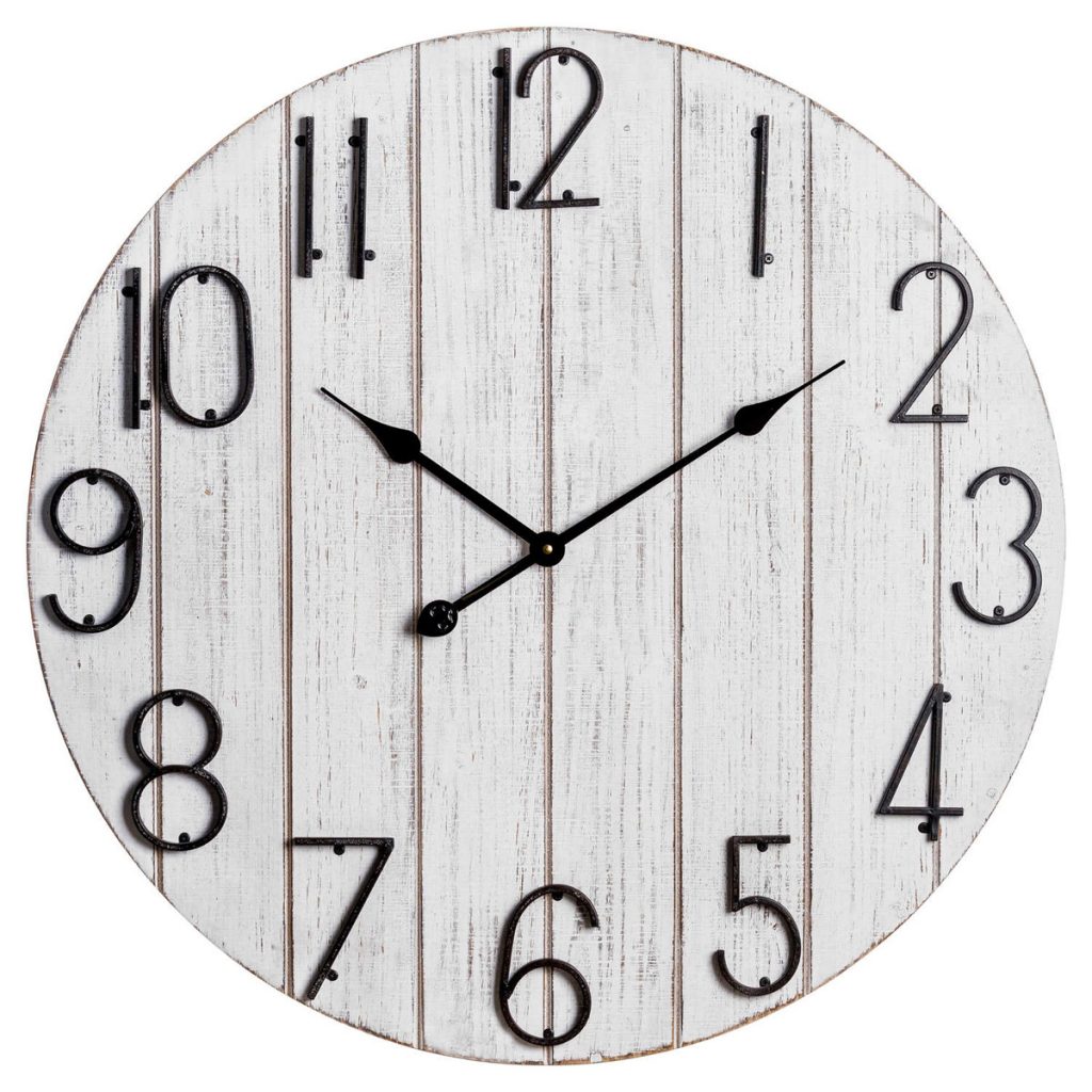 19480 Large Rustic Retro Style White Clock