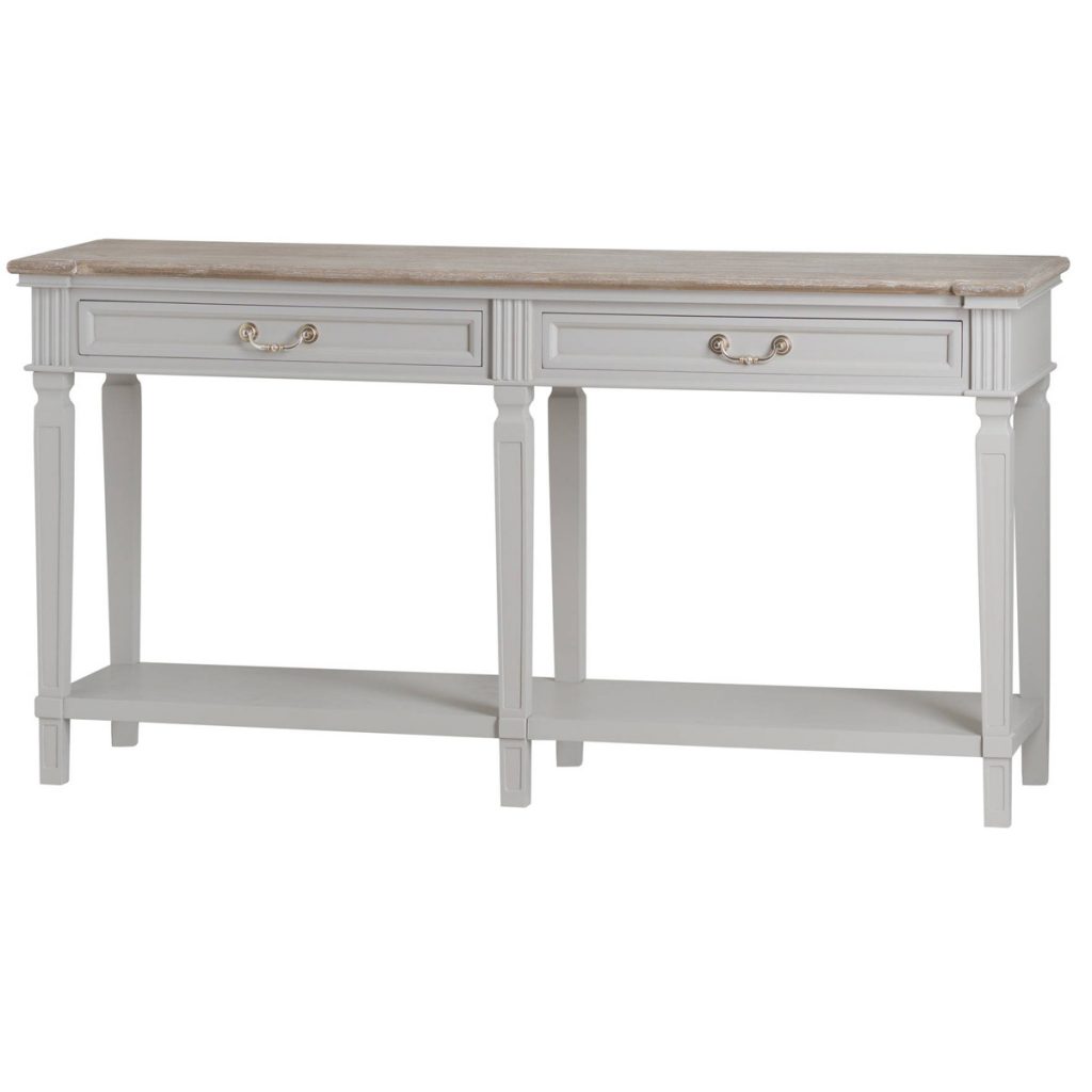 19639 Classic White Grey Drawers Console Table