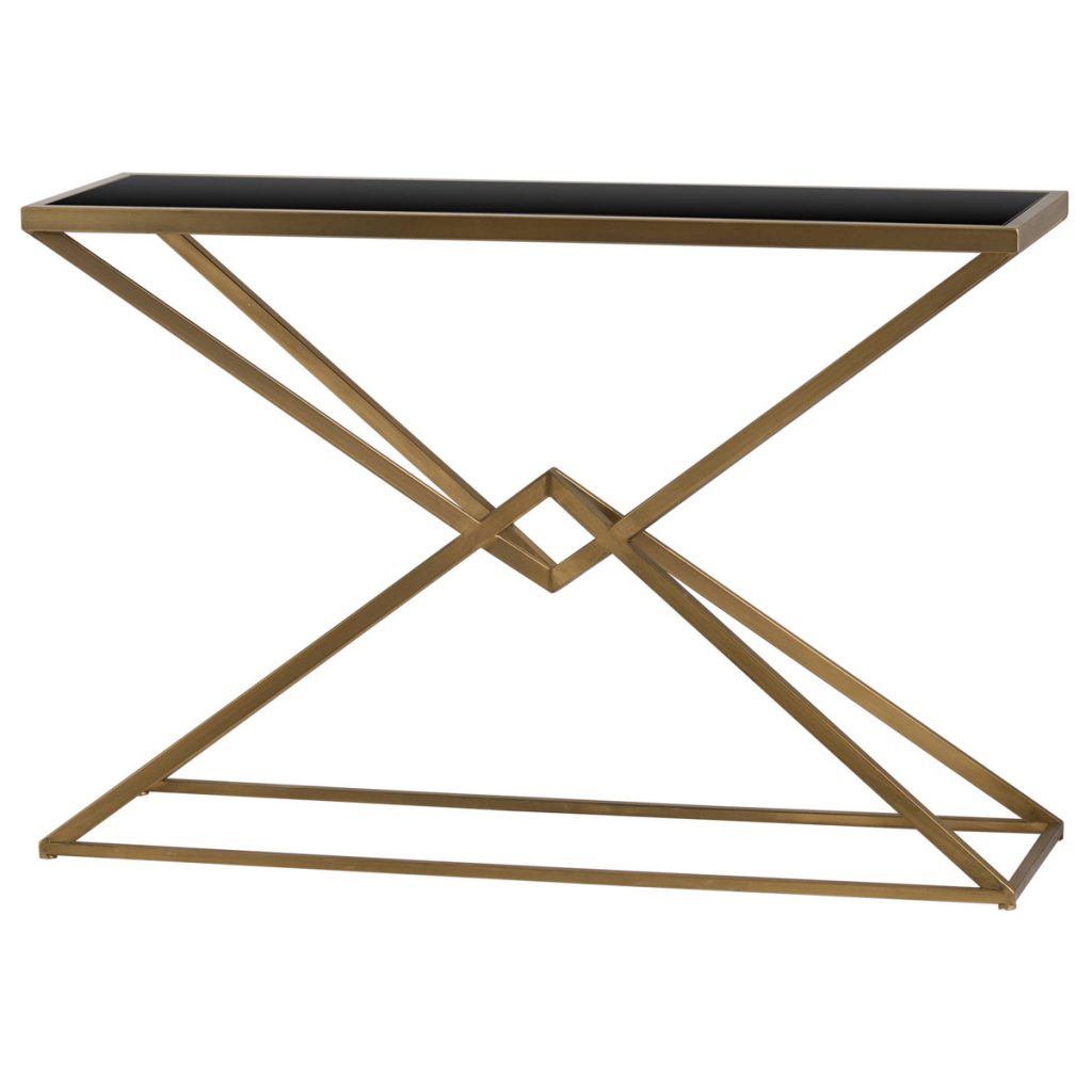 19709 Contemporary Style Antique Bronze Console Table