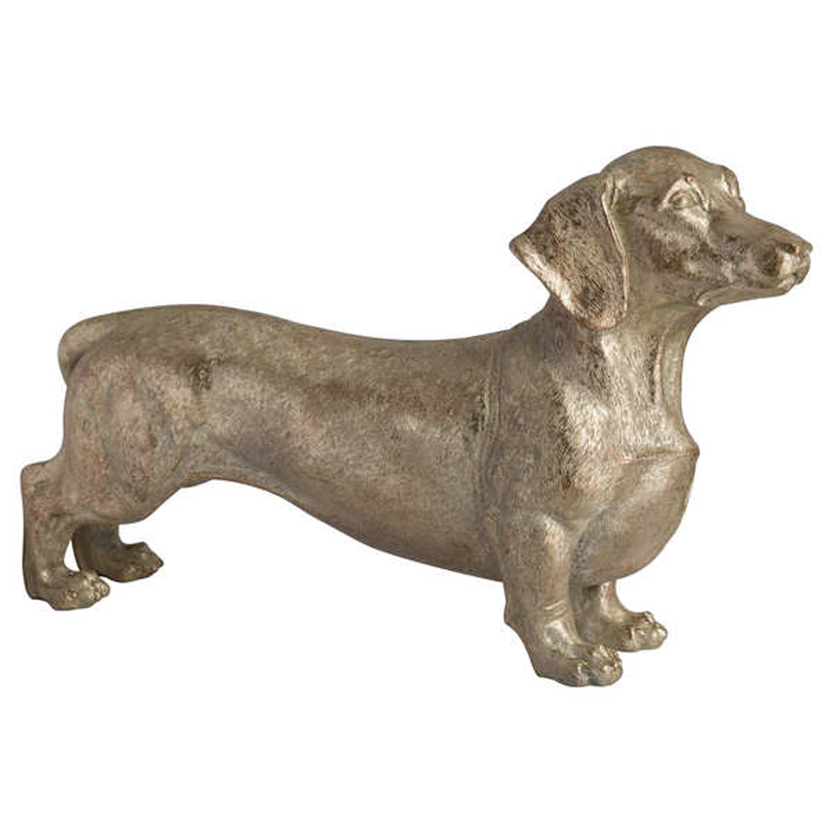 Large Antique Gold Dachshund Dog Ornament Interior Flair