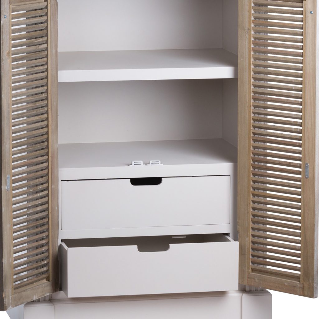 19985-a Classic Grey White Wash Storage Cabinet