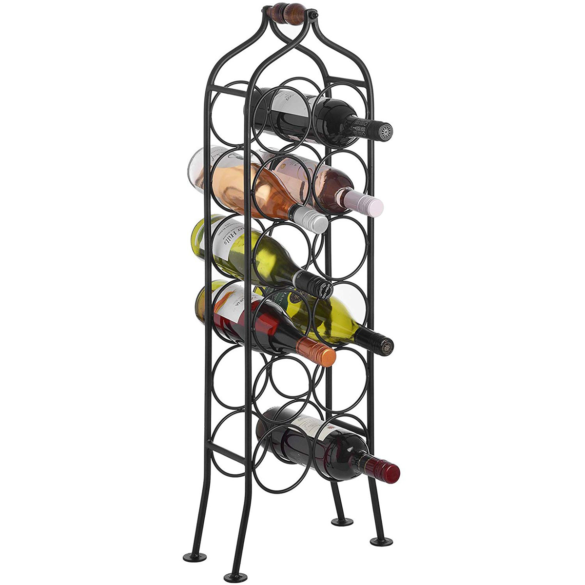 Black Wrought Iron Wine Bottle Rack Interior Flair 9402