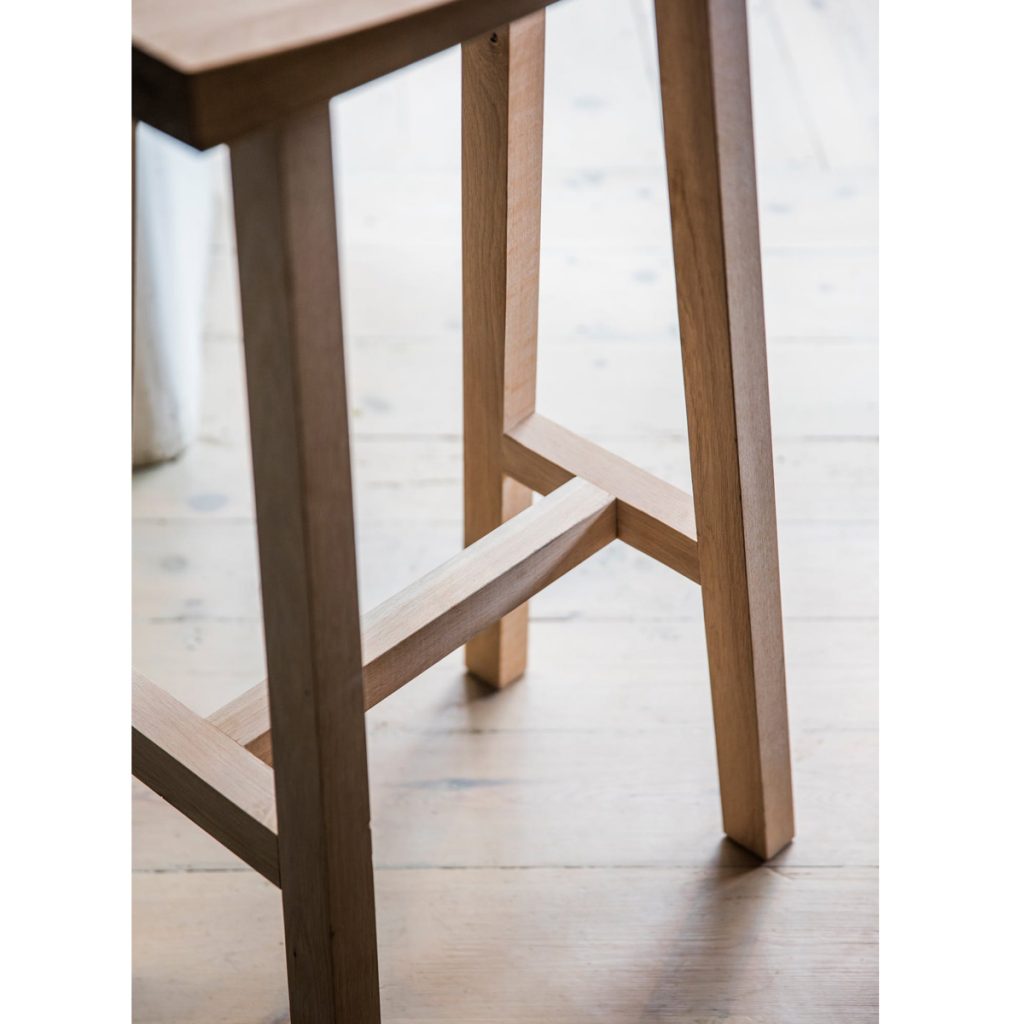 Contemporary Raw Oak Wooden Bar Stool Interior Flair