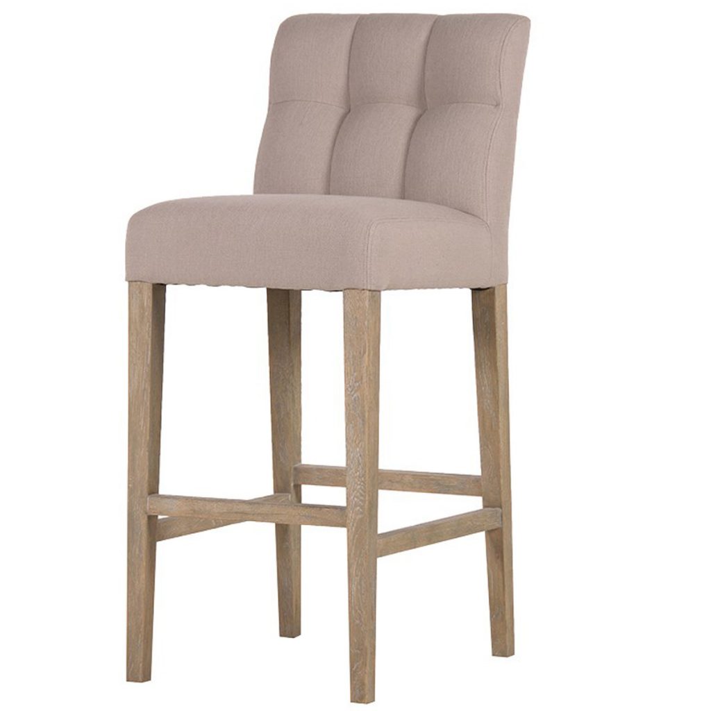 CTC015 Sand Beige Upholstered Fabric Bar Stool