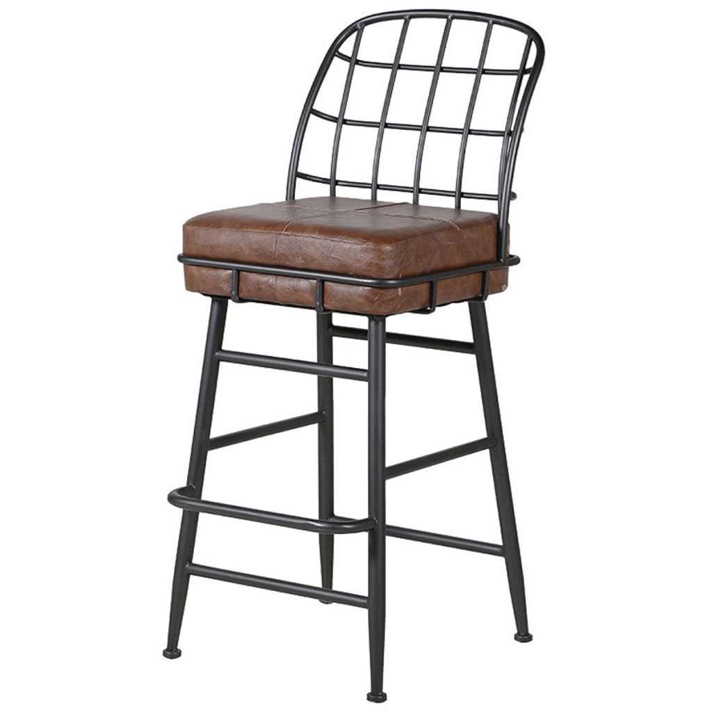 FBA080 Industrial Style Grey Brown Bar Stool