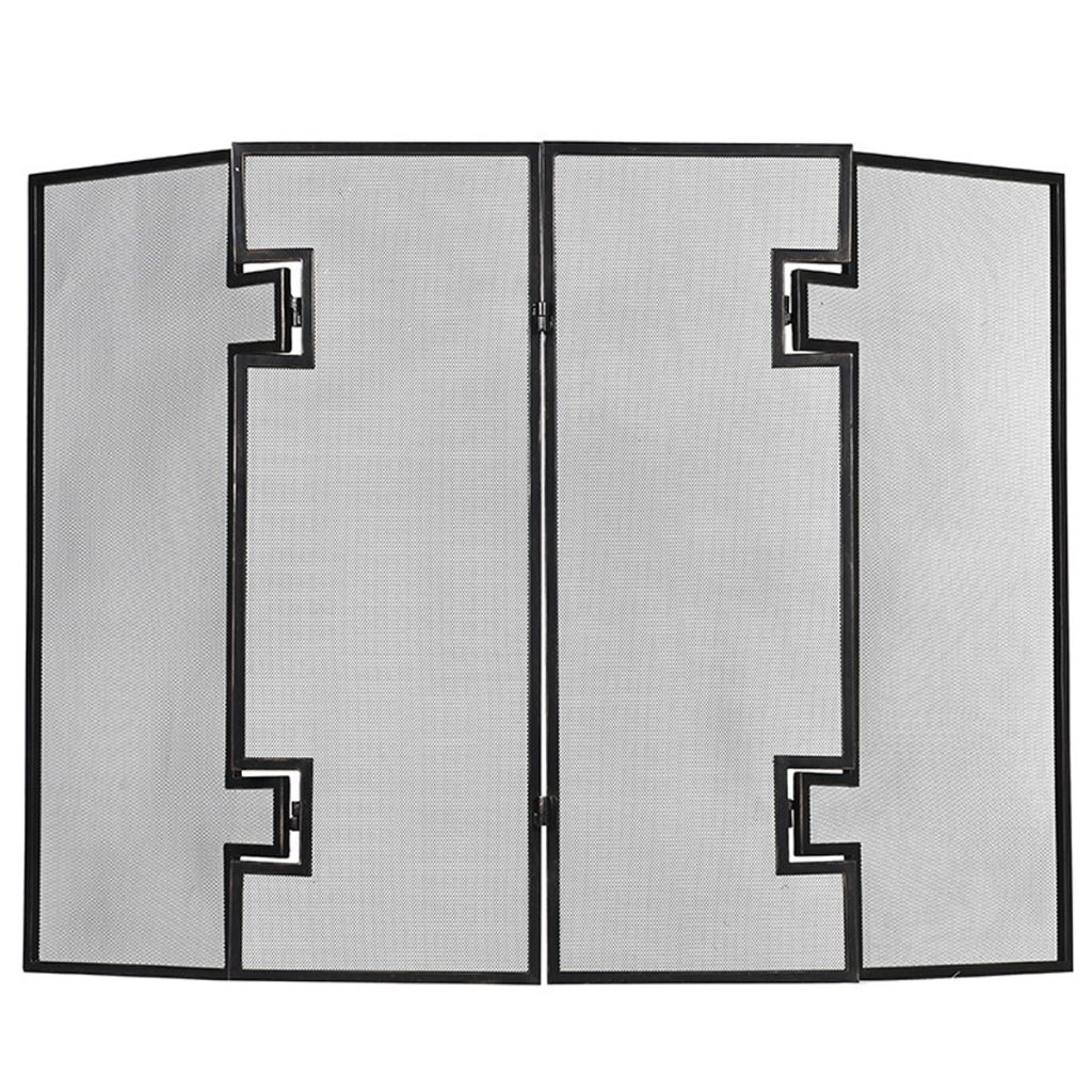 FJA013 Art Deco Style Black Fire Screen