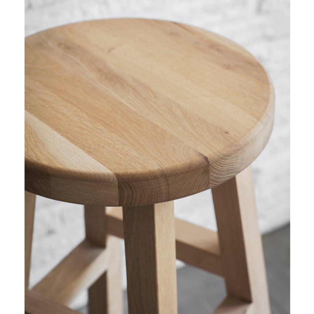 round oak stool