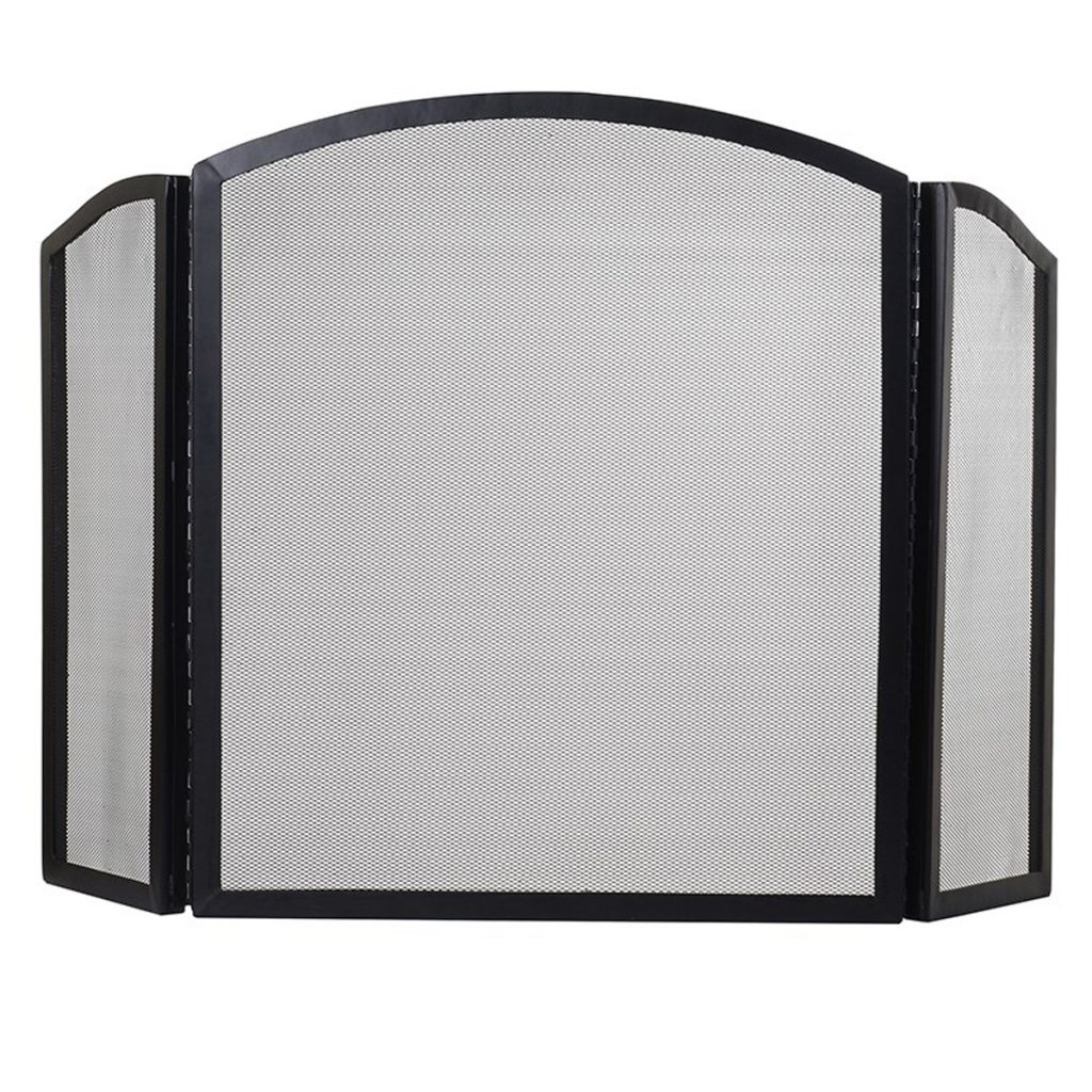 GYL005 Black Mesh 3 Panel Fire Screen