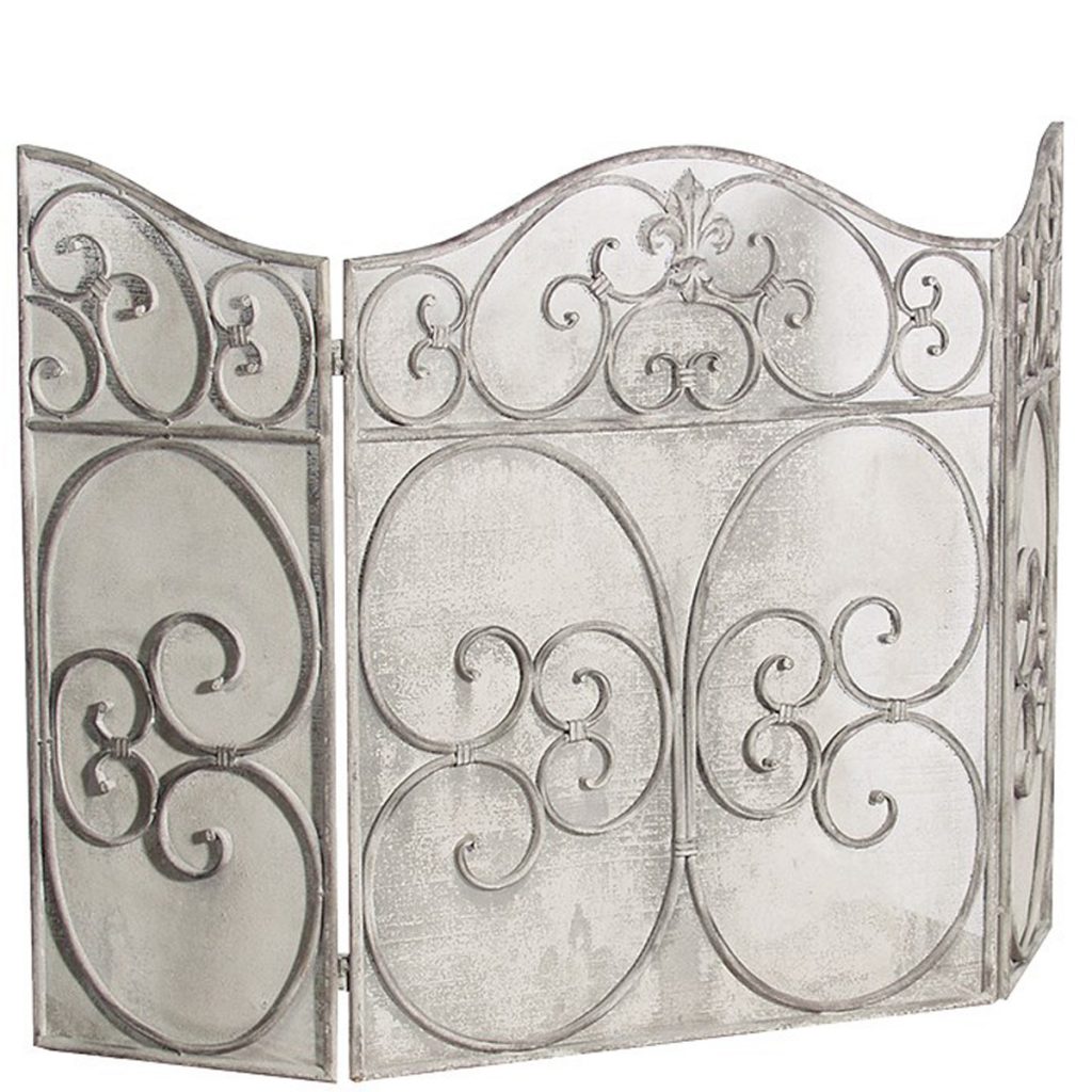 HYK013 Antique Style Grey Wash Fire Screen