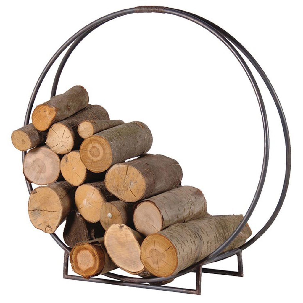 LCK415 Silver Grey Circle Fireplace Log Holder