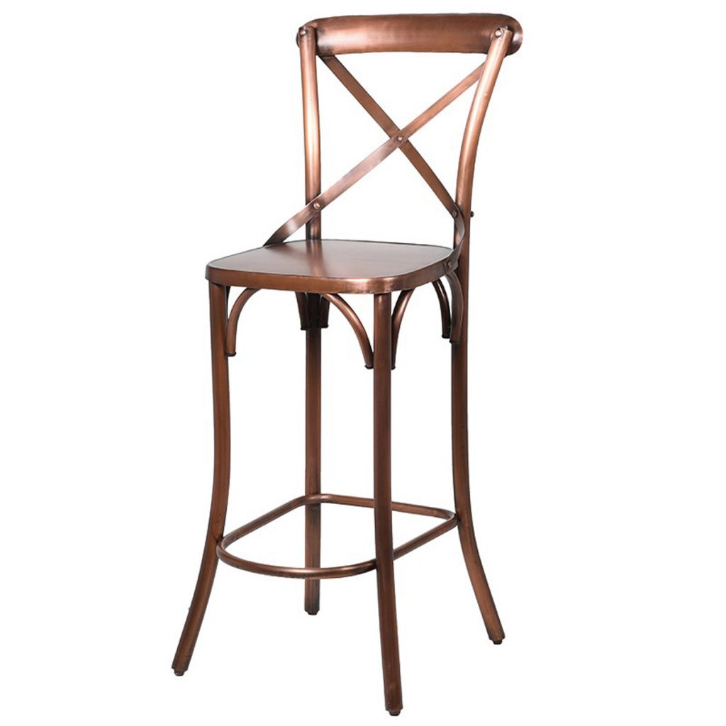 POP003 Contemporary Distressed Copper Bar Stool