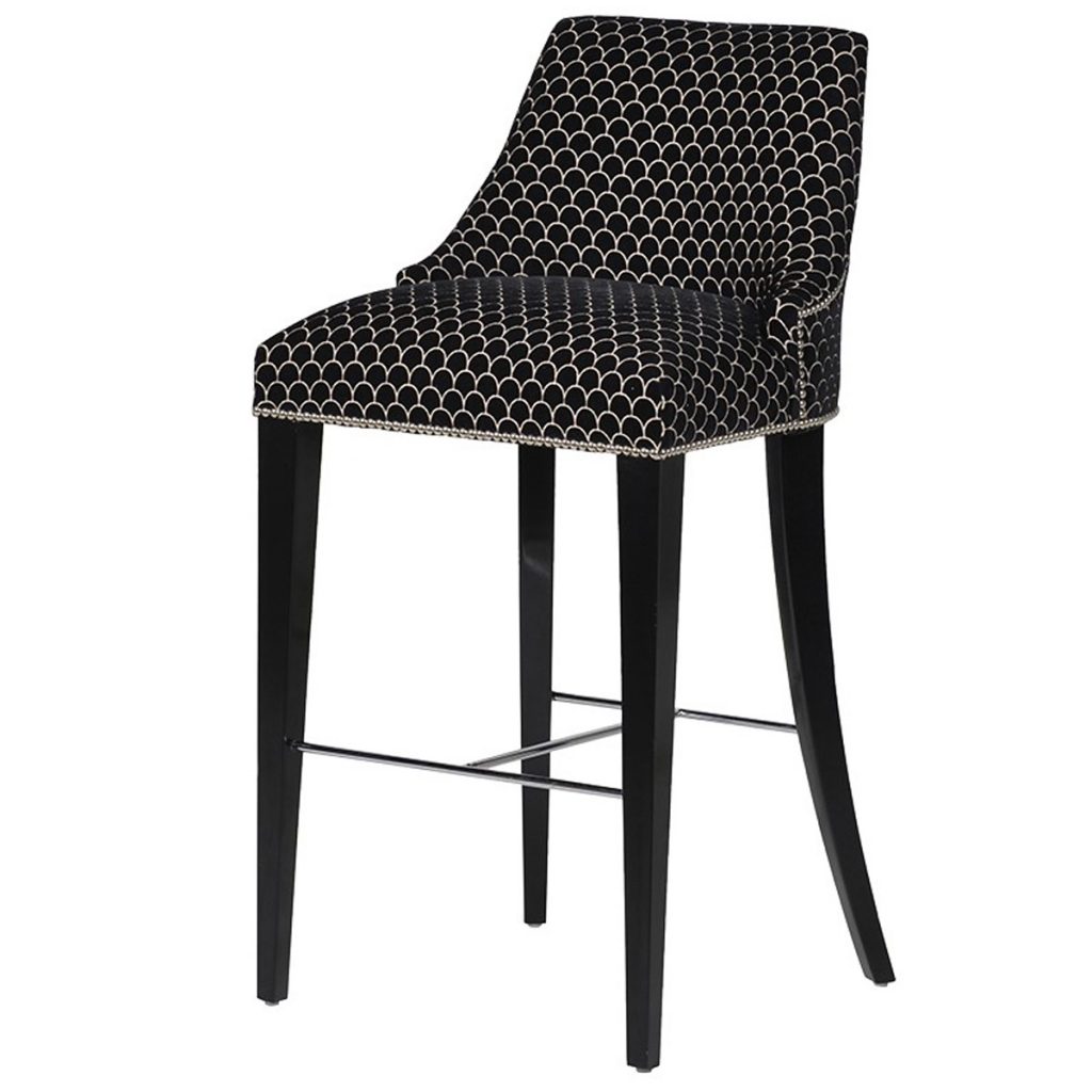 VLF006 Upholstered Black Pattern Fabric Bar Stool