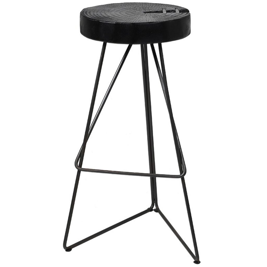 hum032_2_Sturdy Black Cut Out Wooden Bar Stool