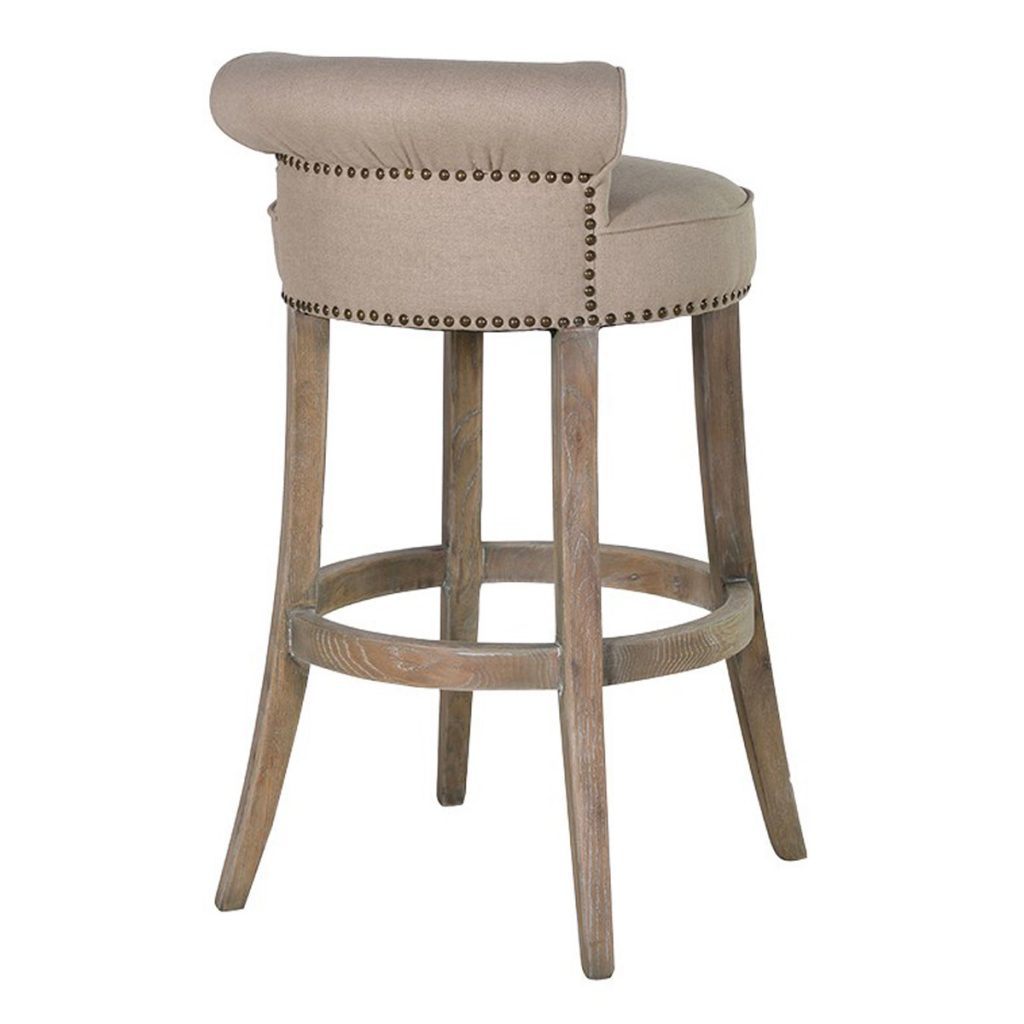 mey277_2_Linen Roll Top Upholstered Fabric Bar Stool