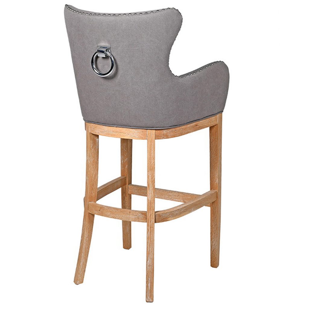 mey361_2_Grey Upholstered Ring Back Bar Stool