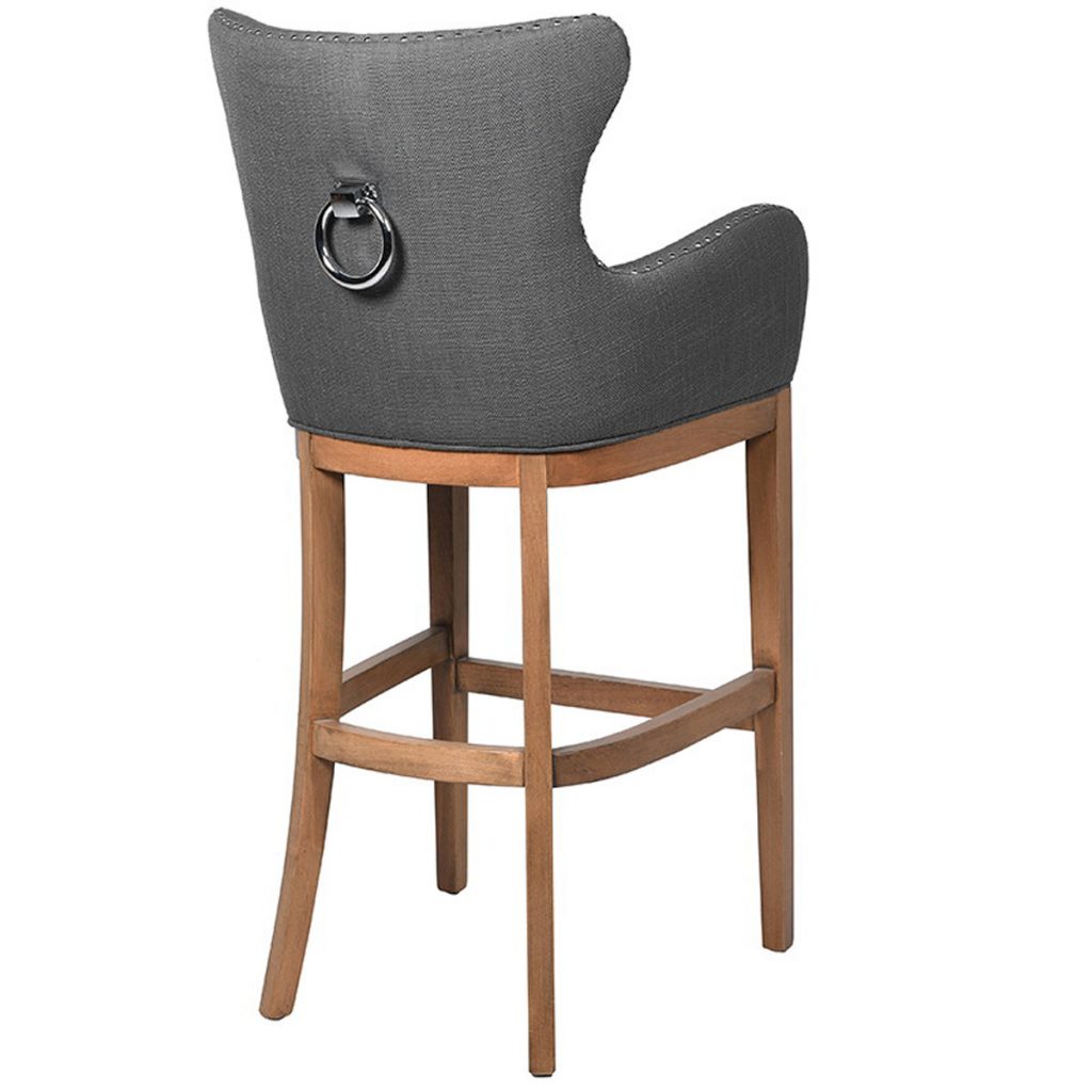 mey385_2_Dark Grey Upholstered Fabric Bar Stool